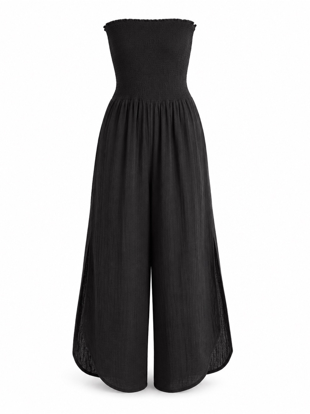 🖤 NWT! Elan Lightweight Cotton Strapless Black Jumpsuit - Picture 10 of 10